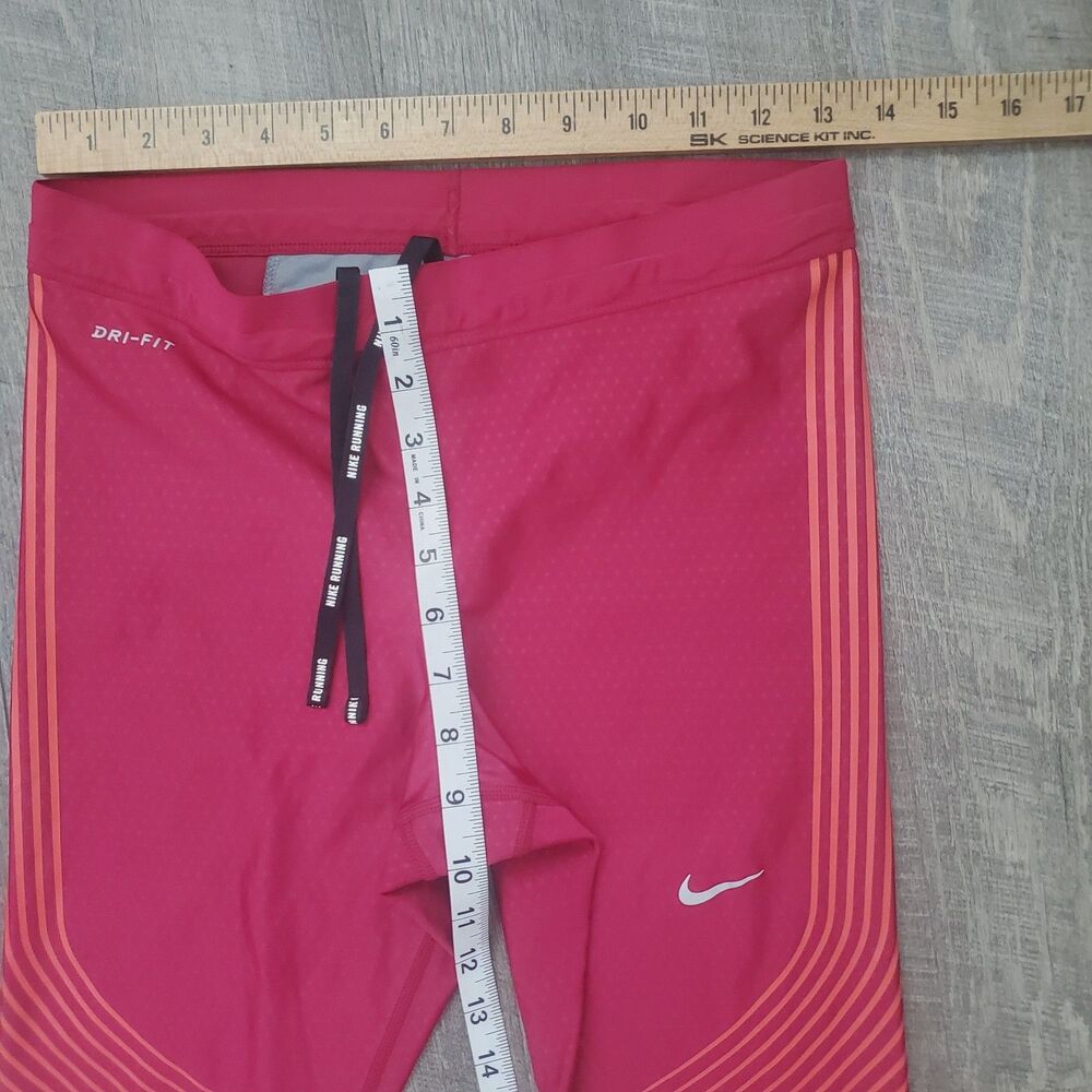 NEW Nike Women's Leggings Size Medium Berry Pink Orange Dri-FIT Running Capris - Picture 7 of 7